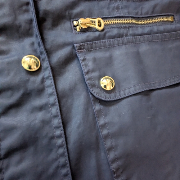 Tommy Hilfiger Navy Blue Utility Jacket Womens Large, Military Gorpcore Boho NEW - Picture 7 of 15